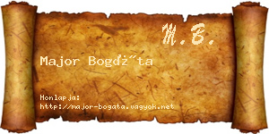 Major Bogáta névjegykártya